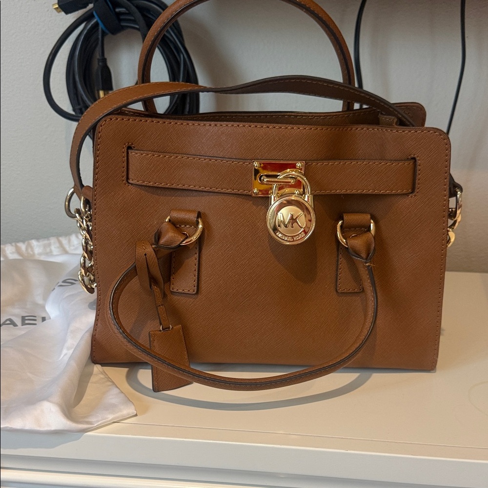 Michael Kors Brown Satchel with Gold Hardware